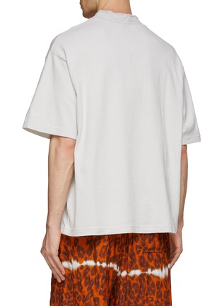 Back View - Click To Enlarge - ACNE STUDIOS - Logo Mock Neck Cotton Boxy Short-Sleeved T-Shirt