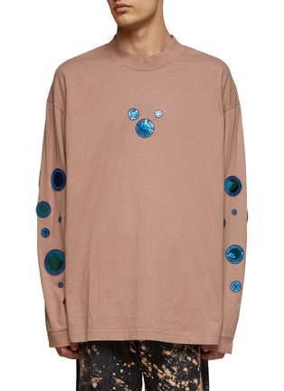 Main View - Click To Enlarge - ACNE STUDIOS - MIRROR EMBROIDERY CREWNECK LONG SLEEVE T-SHIRT