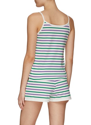 Back View - Click To Enlarge - KULE - Multi-Coloured Striped Cotton Spaghetti Strap Tank Top