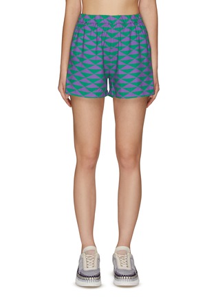 Main View - Click To Enlarge - KULE - ‘The Reine’ Triangle Print Elastic Waist Shorts