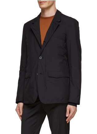 Detail View - Click To Enlarge - HERNO - ZIP FRONT HIGH NECK SINGLE BREASTED BLAZER