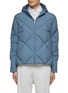 Main View - Click To Enlarge - HERNO - Hooded Diamond Quilted Down Zip-Up Jacket
