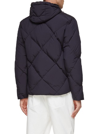 Back View - Click To Enlarge - HERNO - ZIP FRONT FIXED HOOD POLARTECH DIAMOND QUILTED DOWN JACKET