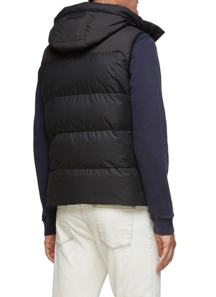 Back View - Click To Enlarge - HERNO - ‘LAMINAR’ ZIP FRONT HIGH NECK HOOD WATER REPELLENT GOOSE DOWN QUILTED VEST