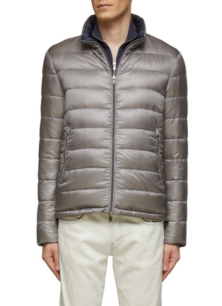 Main View - Click To Enlarge - HERNO - HIGH NECK ULTRALIGHT NYLON GOOSE DOWN BOMBER JACKET