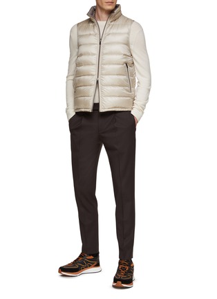 Figure View - Click To Enlarge - HERNO - ZIP FRONT HIGH NECK QUILTED VEST