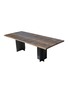 Main View - Click To Enlarge - ALCAROL - Marble Ways Scratched Wood Clear Resin Steel Dining Table