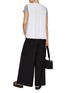 Figure View - Click To Enlarge - SACAI - PLEATED SHIRT BACK COTTON JERSEY T-SHIRT