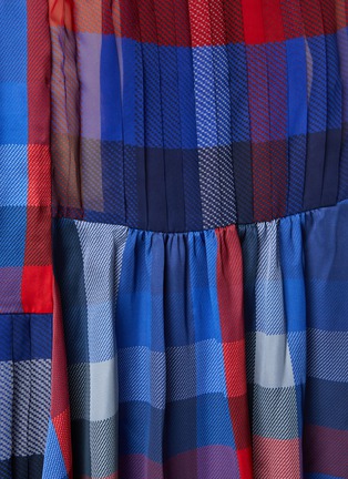  - SACAI - Pleated Plaid Back Panel Wool Knit Turtleneck Pullover