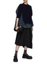 Figure View - Click To Enlarge - SACAI - Knit Front Raw Hem Denim Pullover