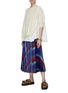 Figure View - Click To Enlarge - SACAI - Knit Front Raw Hem Denim Pullover