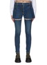 Main View - Click To Enlarge - SACAI - SLIT DETAIL FLARED PANEL DENIM JEANS