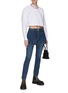 Figure View - Click To Enlarge - SACAI - SLIT DETAIL FLARED PANEL DENIM JEANS