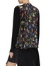 SACAI - PLEATED FLOWER PRINT PANEL V-NECK KNITTED CARDIGAN