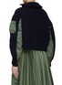 Back View - Click To Enlarge - SACAI - Ribbed Wool Blend Knit Wrap Front Nylon Bomber Jacket