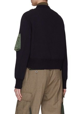 Back View - Click To Enlarge - SACAI - Bomber Sleeve Wrap Front Zip-Up Jacket