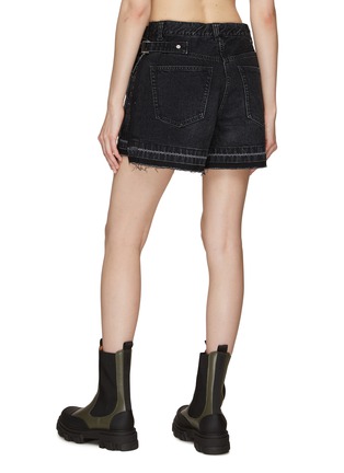 Back View - Click To Enlarge - SACAI - Raw Edged Wrap Front Denim Shorts