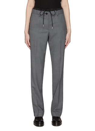 Main View - Click To Enlarge - SACAI - Drawstring Waist Side Stripe Pleated Suit Pants