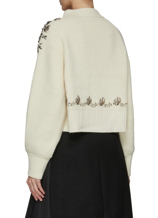 Back View - Click To Enlarge - SACAI - Studded Flower Pattern Wool Knit Pullover