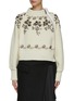 SACAI - Studded Flower Pattern Wool Knit Pullover
