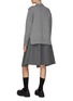 Back View - Click To Enlarge - SACAI - SUITING HYBRID KNITTED DRESS