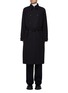Main View - Click To Enlarge - PRADA - BELTED DOUBLE BREASTED WOOL GABARDINE COAT