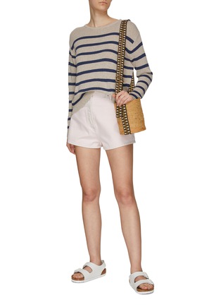 Figure View - Click To Enlarge - KULE - ‘The Finn’ Striped Cotton Blend Knit Sweater