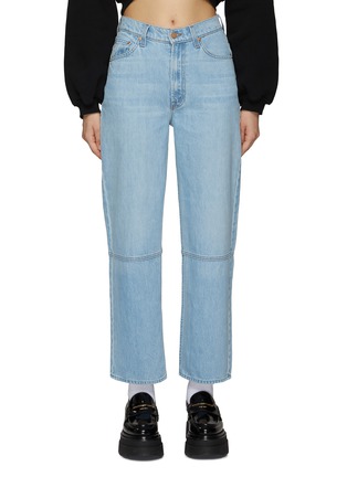 Main View - Click To Enlarge - MOTHER - ‘SNACKS’ HIGH RISE SEAMED DETAIL STRAIGHT LEG DENIM JEANS