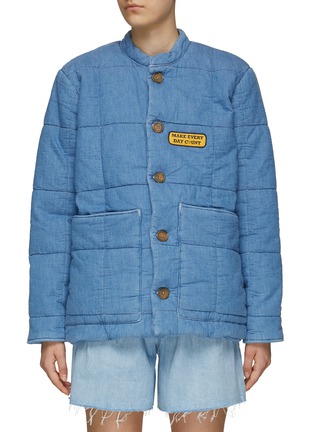 Main View - Click To Enlarge - MOTHER - ‘THE BOXY’ QUILTED SLOGAN PATCH JACKET