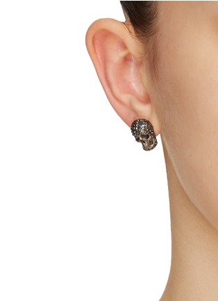 Figure View - Click To Enlarge - ALEXANDER MCQUEEN - Pave Skull Earring