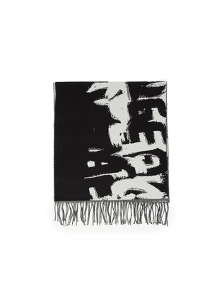 Detail View - Click To Enlarge - ALEXANDER MCQUEEN - ALLOVER GRAFFITI WOOL SCARF