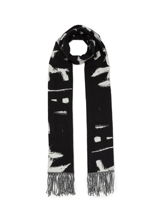 Main View - Click To Enlarge - ALEXANDER MCQUEEN - ALLOVER GRAFFITI WOOL SCARF