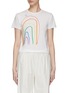 Main View - Click To Enlarge - THE ROW - RAINBOW PRINT SHORT SLEEVE CROPPED T-SHIRT
