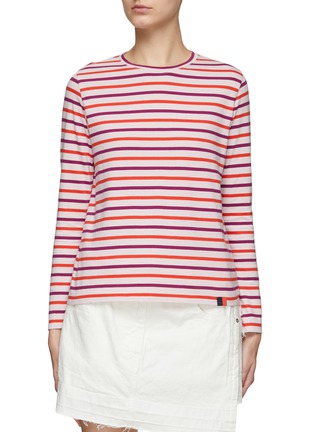 Main View - Click To Enlarge - KULE - ‘THE MODERN’ STRIPE CREWNECK SHORT SLEEVE COTTON T-SHIRT