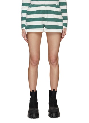 Main View - Click To Enlarge - KULE - ‘THE STRIPED’ STRIPE ELASTICATED WAIST COTTON SHORTS
