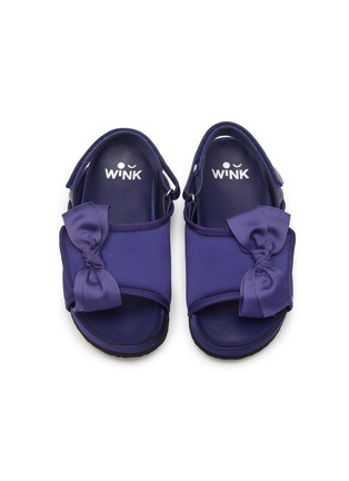 Figure View - Click To Enlarge - WINK - ‘SUGAR PUFF’ VELCRO BOW APPLIQUÉ SLINGBACK SANDALS