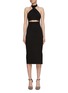 Main View - Click To Enlarge - GAUGE81 - ‘ABILE’ HALTER NECK CUT OUT DETAIL MIDI DRESS