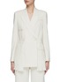 Main View - Click To Enlarge - SIMKHAI - ‘LIZZIE’ SARTORIAL PLEATED DOUBLE BREASTED CREPE BLAZER