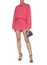 Figure View - Click To Enlarge - THE ATTICO - Mock Neck Bell Sleeves Sweat Dress