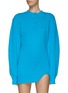 Main View - Click To Enlarge - THE ATTICO - Asymmetric Hem Bishop Sleeve Henley Dress