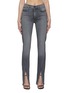 Main View - Click To Enlarge - MOTHER - ‘THE RASCAL’ SLICED UP HEEL SLIT FRONT JEANS
