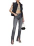 Figure View - Click To Enlarge - MOTHER - ‘THE RASCAL’ SLICED UP HEEL SLIT FRONT JEANS