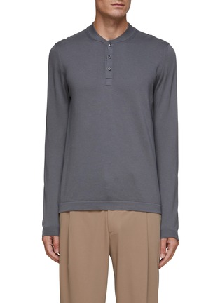 Main View - Click To Enlarge - EQUIL - LONG SLEEVE COTTON JERSEY HENLEY