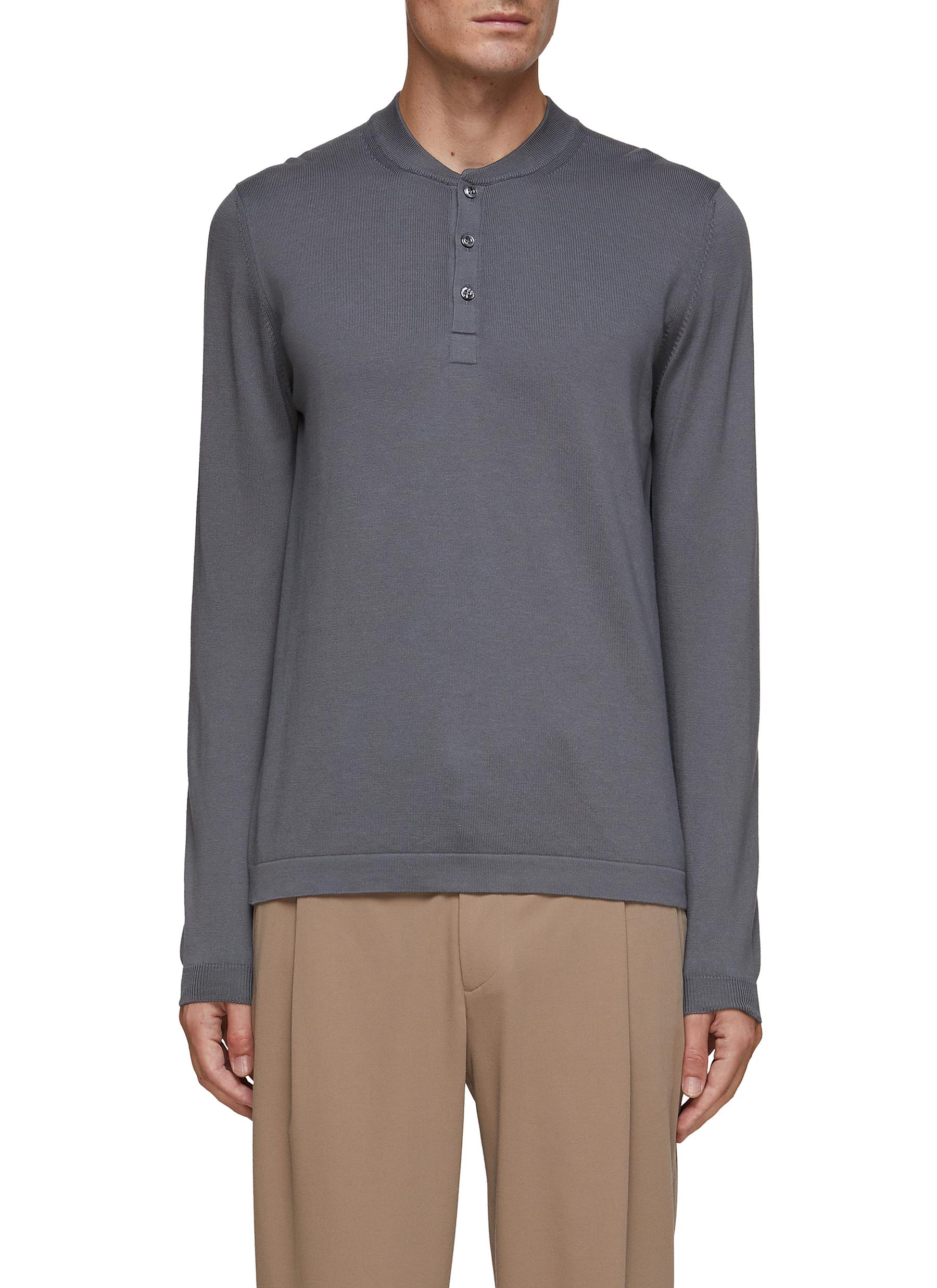 EQUIL LONG SLEEVE COTTON JERSEY HENLEY