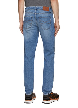 Back View - Click To Enlarge - BRUNELLO CUCINELLI - Monkey Wash 5-Pocket Straight Jeans