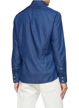 Back View - Click To Enlarge - BRUNELLO CUCINELLI - Spread Collar Classic Denim Shirt