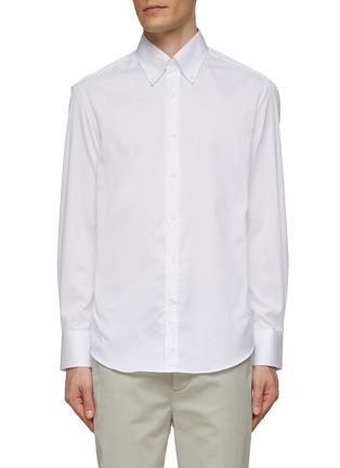 Main View - Click To Enlarge - BRUNELLO CUCINELLI - BUTTON DOWN TWILL COTTON SHIRT