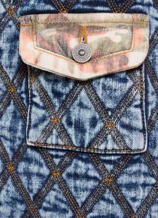  - DIESEL - ‘DE-RON’ GEOMETRIC MOTIF LOW WAIST DENIM MINI SKIRT