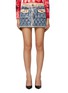 Main View - Click To Enlarge - DIESEL - ‘DE-RON’ GEOMETRIC MOTIF LOW WAIST DENIM MINI SKIRT