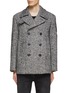 Main View - Click To Enlarge - NEIL BARRETT - DOUBLE BREASTED SPECKLED COATING MILITARY PEACOAT